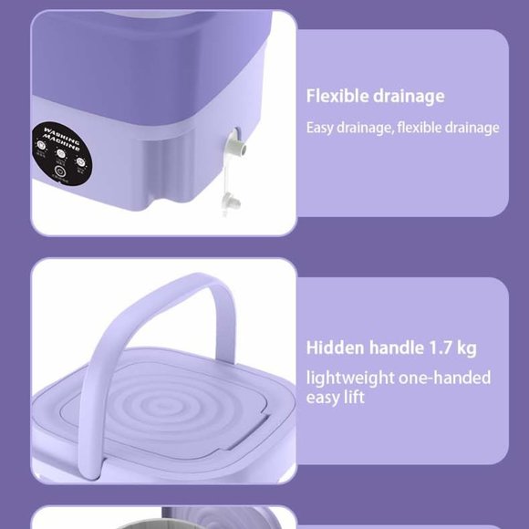 Folding Portable Washing Machine for Clothes Cleaning Washer for Socks Underwear - Picture 4 of 16